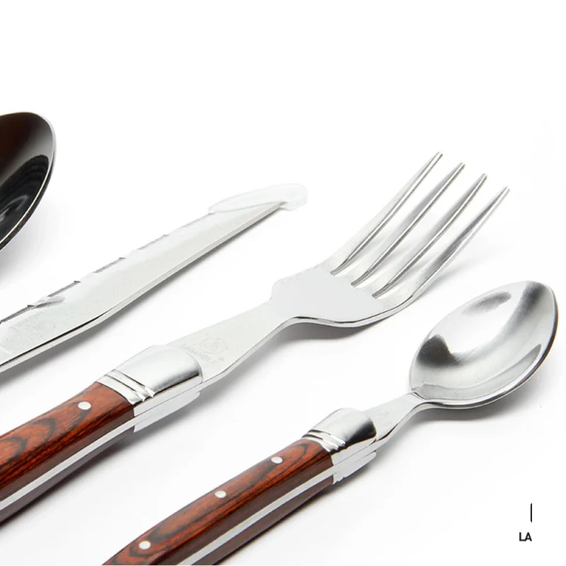 Set de 16 cubiertos Laguiole con logo corporativo personalizado - Regalos Día del Trabajador 2026 - Venta Mayorista de Accesorio