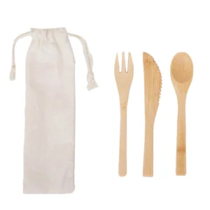 Set de Cubiertos de Bambú con logo para Empresas | Accesorios Cocina | Regalos Corporativos ChilePromo | 188-04