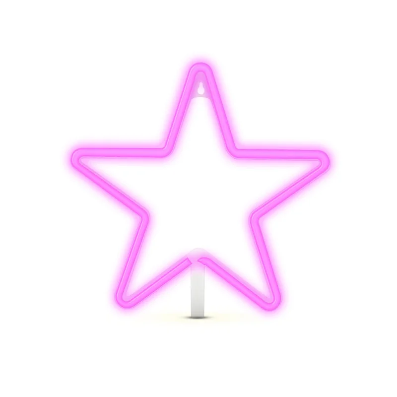 Luz Neón Estrella con logo corporativo personalizado - Regalos Día del Trabajador 2026 - Venta Mayorista de Linternas y Lámparas