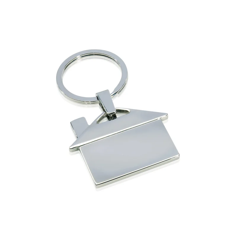 Llavero Metálico forma de Casa con logo para Empresas | Llaveros Personalizados | Regalos Corporativos ChilePromo | T351-01