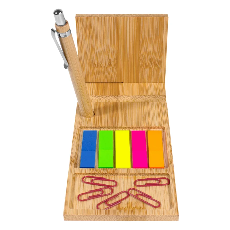 Organizador de Bambú Nagano con logo corporativo personalizado - Regalos Día del Trabajador 2026 - Venta Mayorista de Escritorio