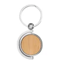 Llavero de Bambú Spin con logo para Empresas | Llaveros Personalizados | Regalos Corporativos ChilePromo | T648-01