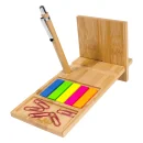 Organizador de Bambú Nagano con logo corporativo personalizado - Regalos Día del Trabajador 2026 - Venta Mayorista de Escritorio