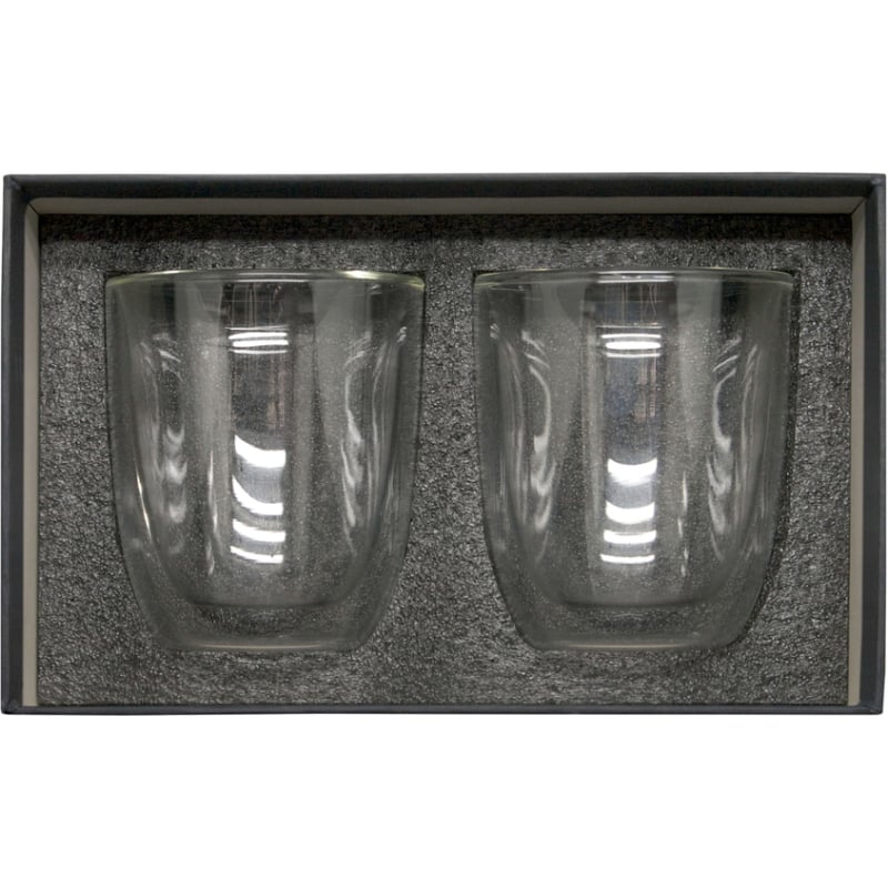Regalos Corporativos Personalizados | Tazas y Vasos Personalizados | Set de Vasos de Vidrio Double con logo