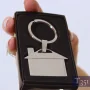 Llavero Metálico forma de Casa con logo para Empresas | Llaveros Personalizados | Regalos Corporativos ChilePromo | T351-01