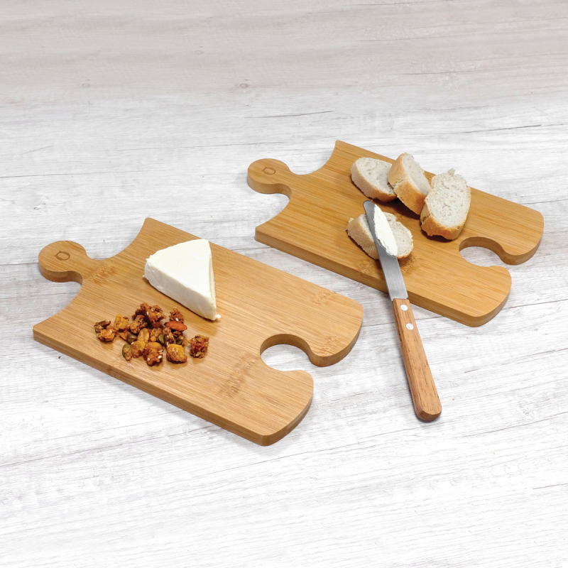 Regalos Corporativos Personalizados | Accesorios Cocina | Set de Tablas de Bambú Puzzle con logo