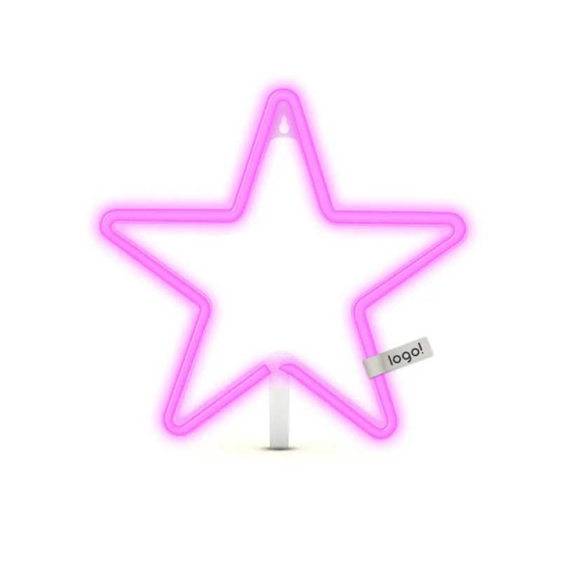 Luz Neón Estrella con logo corporativo personalizado - Regalos Día del Trabajador 2026 - Venta Mayorista de Linternas y Lámparas