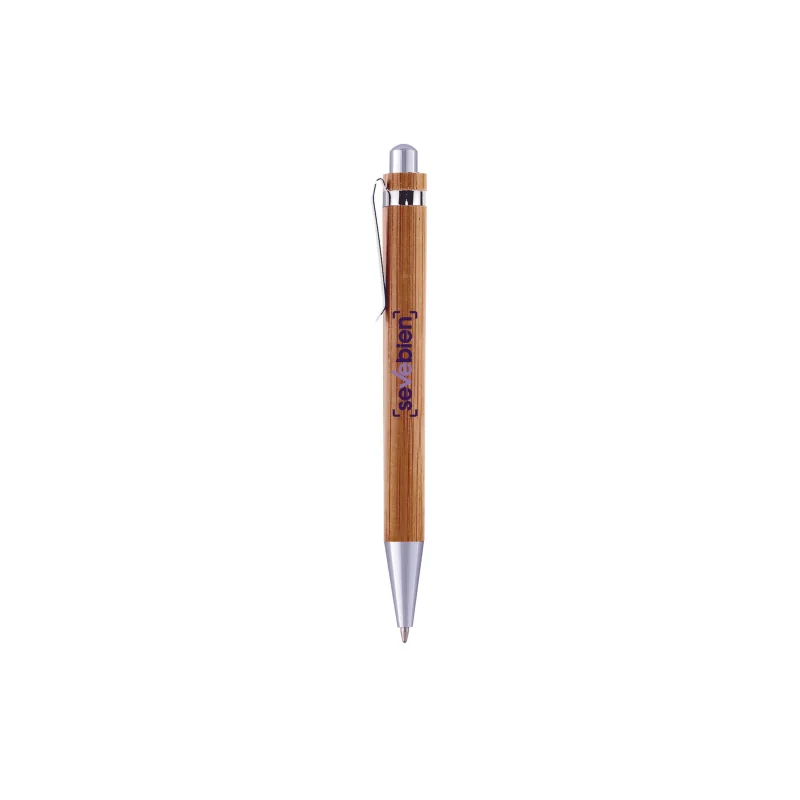 Bolígrafo de Bambú Nagano Tinta Azul con logo para Empresas | Lápices y Bolígrafos | Regalos Corporativos ChilePromo | BP192-TA-