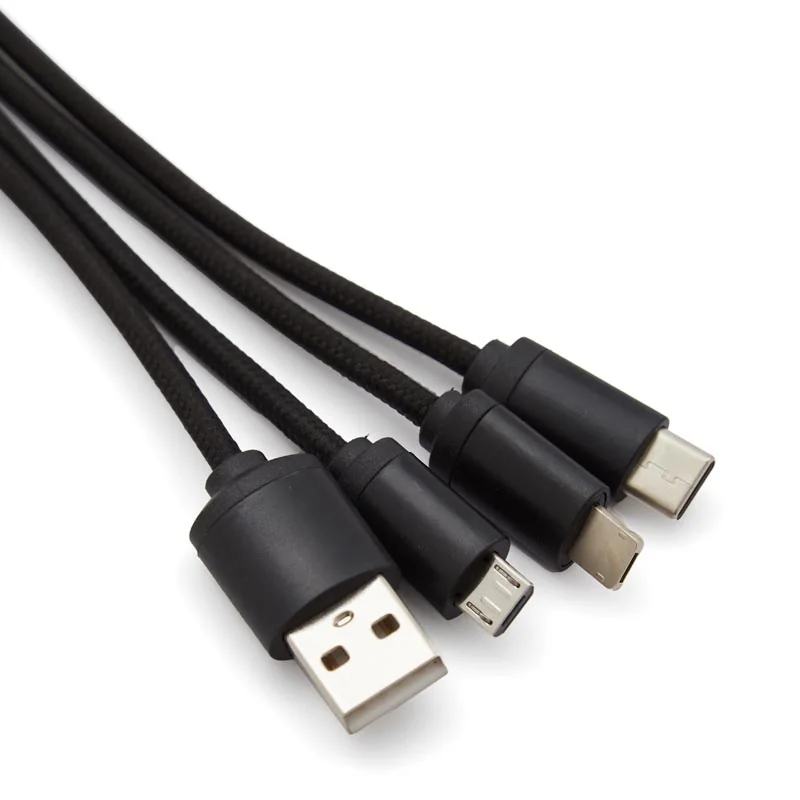Cable Multicargador Versal 3 en 1 con logo para Empresas | Adaptadores y Cargadores | Regalos Corporativos ChilePromo | 303-04