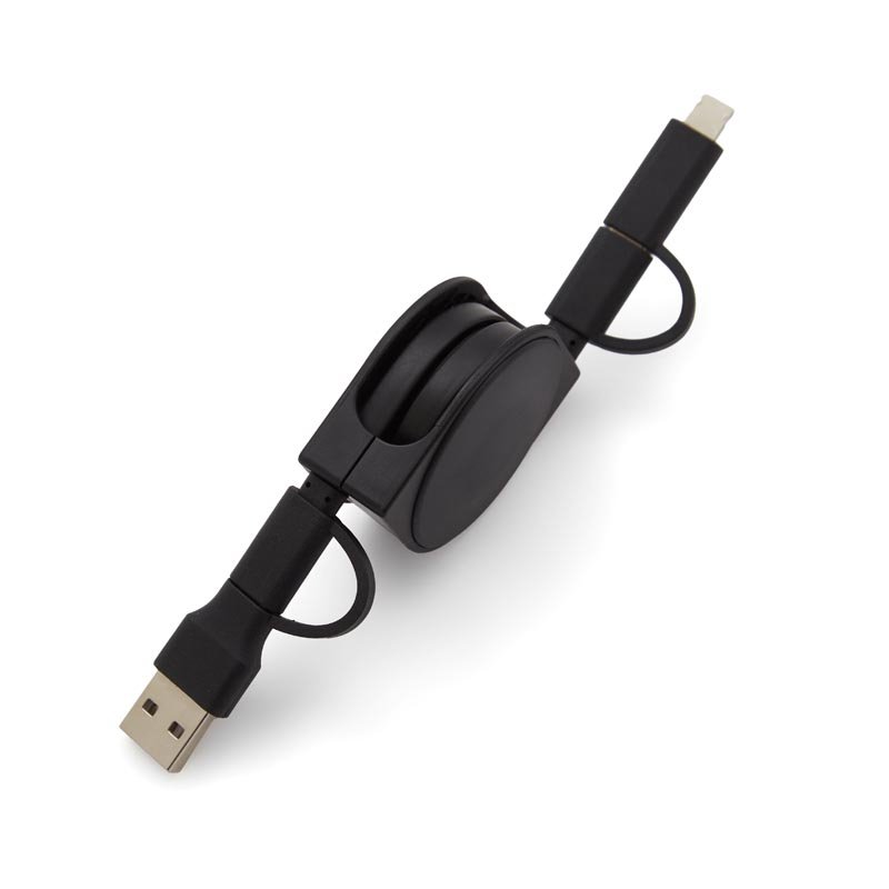 Cable Multicargador Snail 4 en 1 con logo personalizado - Regalos día del Padre | Exponor - Venta Mayorista de Adaptadores y Car