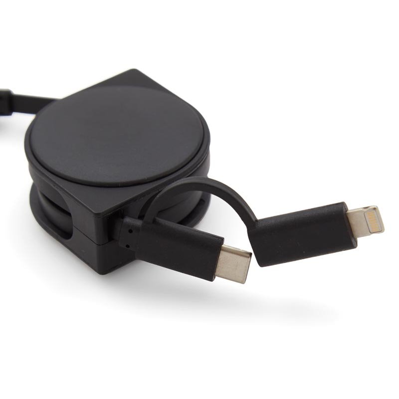 Cable Multicargador Snail 4 en 1 con logo personalizado - Regalos día del Padre | Exponor - Venta Mayorista de Adaptadores y Car