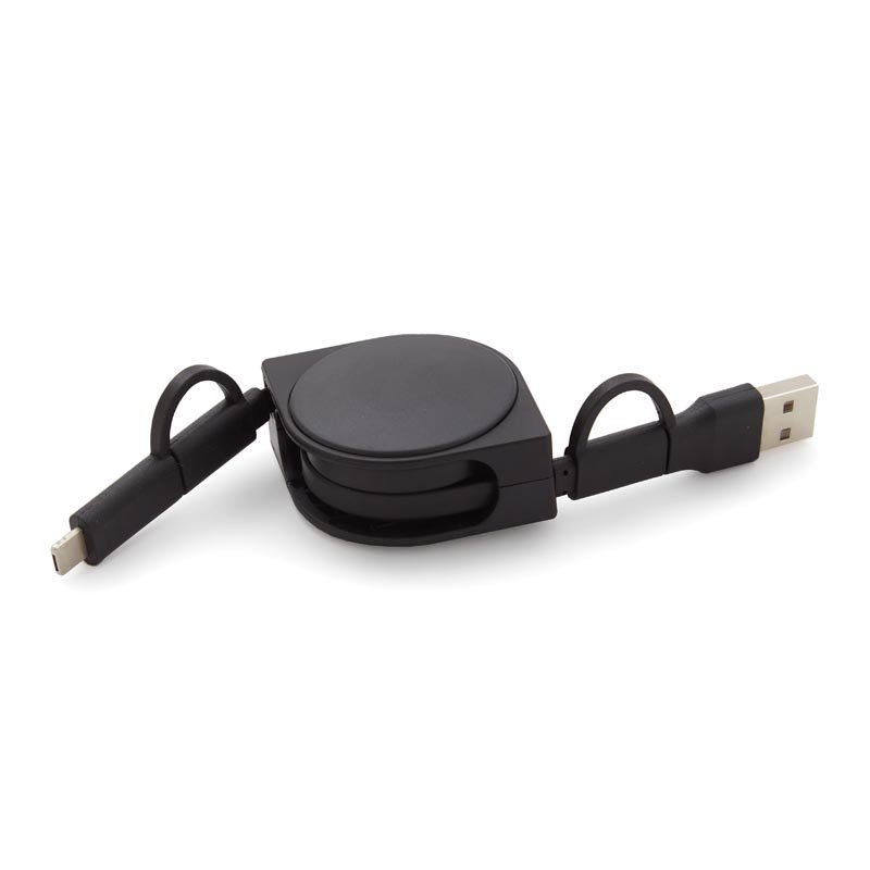 Cable Multicargador Snail 4 en 1 con logo personalizado - Regalos día del Padre | Exponor - Venta Mayorista de Adaptadores y Car