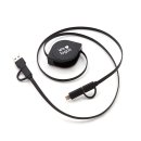 Cable Multicargador Snail 4 en 1 con logo personalizado - Regalos día del Padre | Exponor - Venta Mayorista de Adaptadores y Car