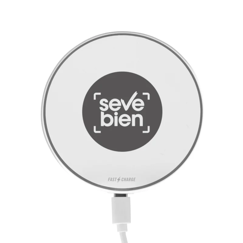 Cargador inalámbrico Disco con logo para Empresas | Adaptadores y Cargadores | Regalos Corporativos ChilePromo | EC767-01