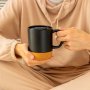 Taza Cerámica Mika Base Corcho 380ml, Color Negro, vista 2 de 7