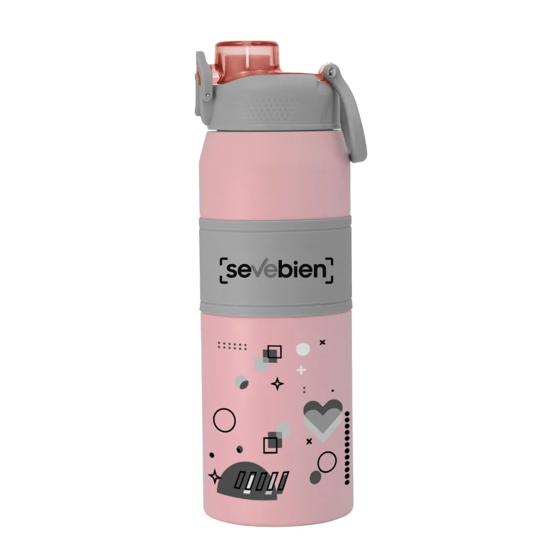 Botella Térmica Push, Color Rosa, vista 3 de 8