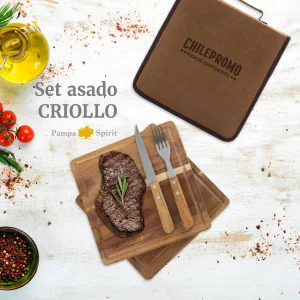 Set de Asado Criollo con logo para Empresas | Asado y Parrilla | Regalos Corporativos ChilePromo | 548-04
