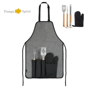 Set parrillero con delantal Grill con logo para Empresas | Asado y Parrilla | Regalos Corporativos ChilePromo | 481-04
