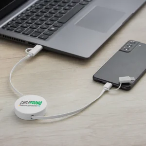 Cable Retráctil de Carga Rápida con logo para Empresas | Adaptadores y Cargadores | Regalos Corporativos ChilePromo | EC774-01