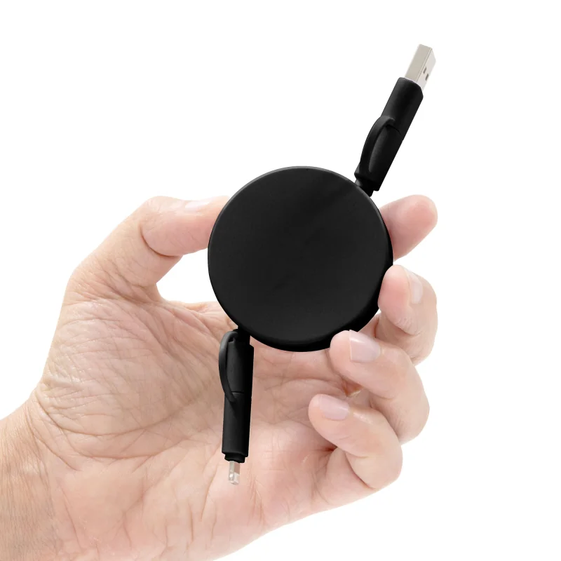 Cable Retráctil de Carga Rápida con logo corporativo personalizado - Regalos Día del Trabajador 2026 - Venta Mayorista de Adapta