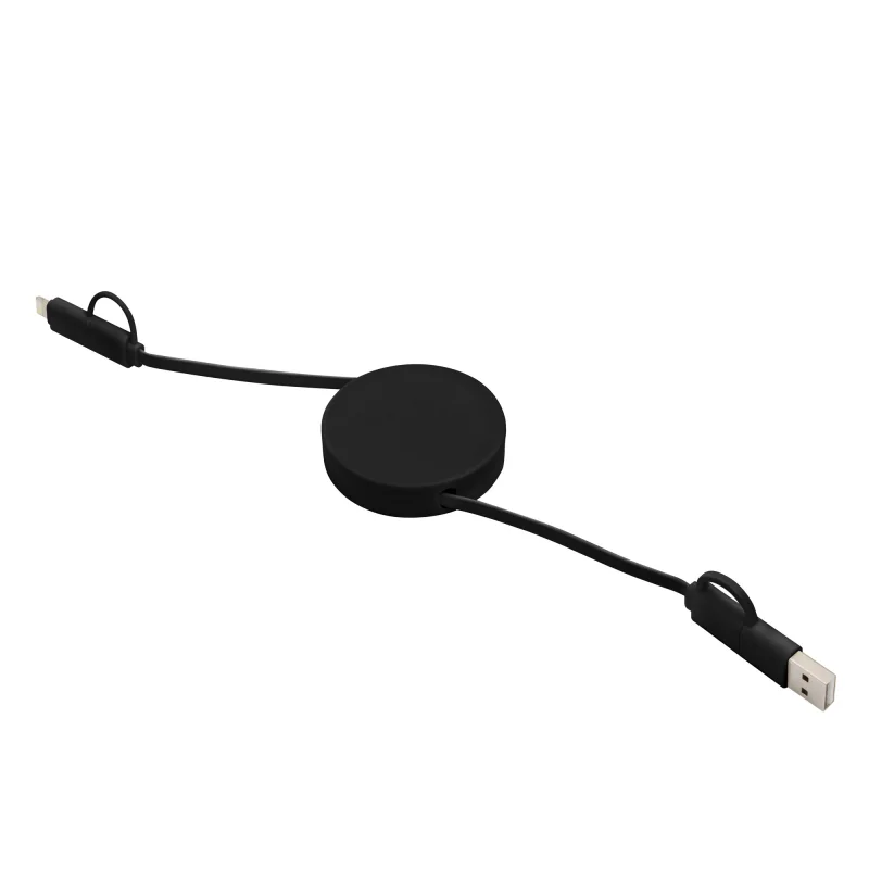 Cable Retráctil de Carga Rápida con logo corporativo personalizado - Regalos Día del Trabajador 2026 - Venta Mayorista de Adapta