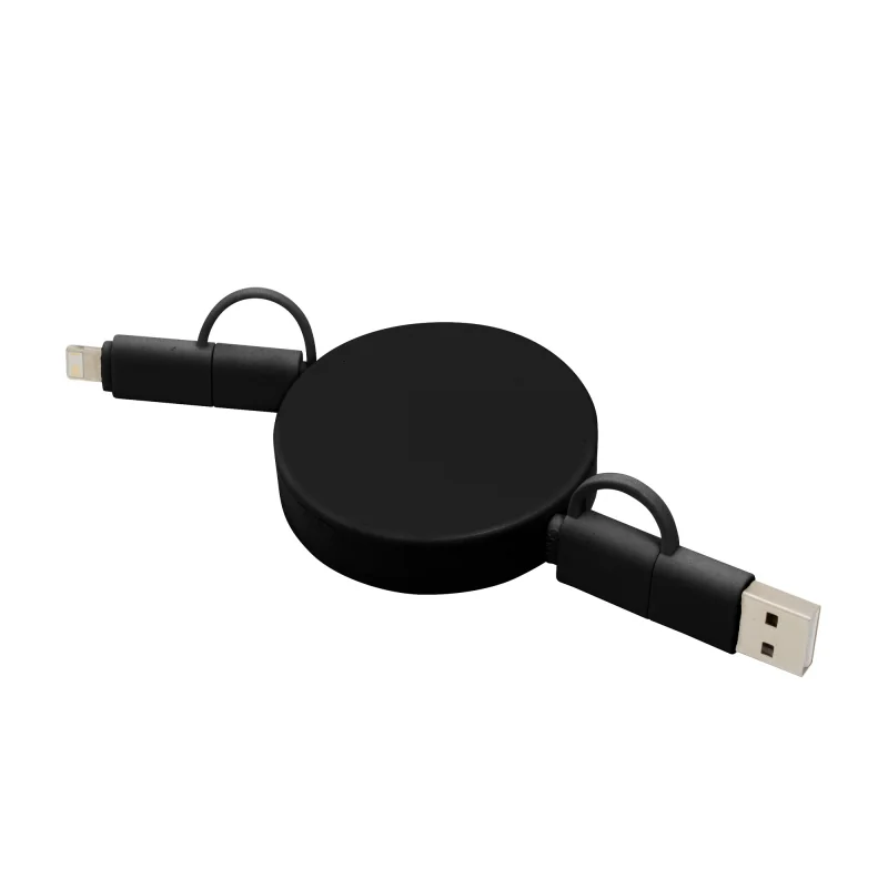 Cable Retráctil de Carga Rápida con logo corporativo personalizado - Regalos Día del Trabajador 2026 - Venta Mayorista de Adapta