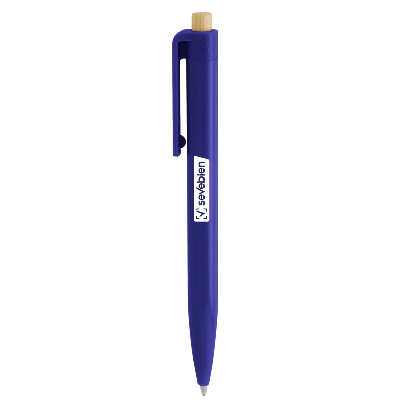 Bolígrafo Loren de ABS Reciclado y Bambú, Color Royal Blue, vista 3 de 4