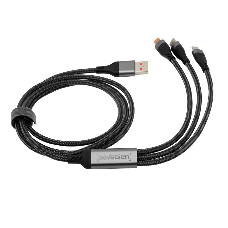 Cable de Carga Rápida Spidy - Multi 3 en 1 con logo personalizado - Regalos día del Padre | Exponor - Venta Mayorista de Adaptad