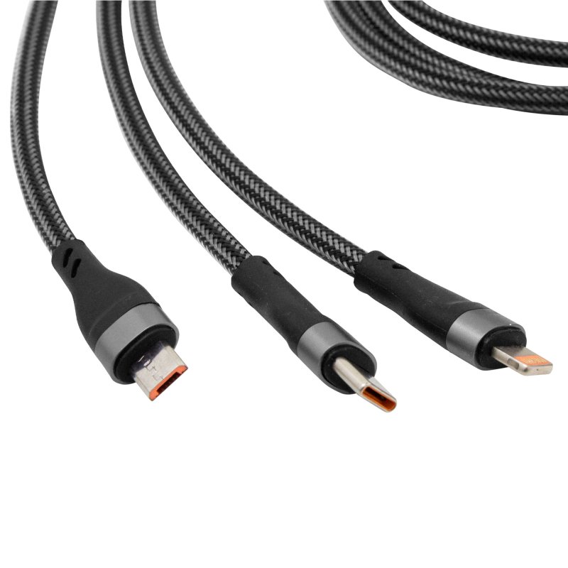 Cable de Carga Rápida Spidy - Multi 3 en 1 con logo personalizado - Regalos día del Padre | Exponor - Venta Mayorista de Adaptad