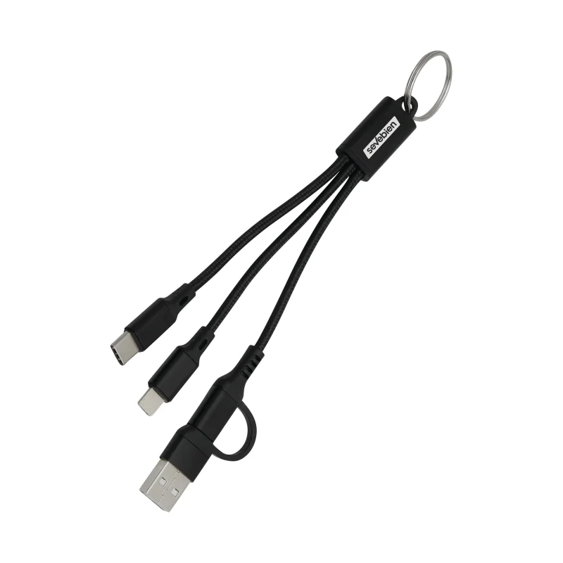 Cable de Carga Unikey Llavero - USB-C y Lightning con logo personalizado - Regalos día del Padre | Exponor - Venta Mayorista de 