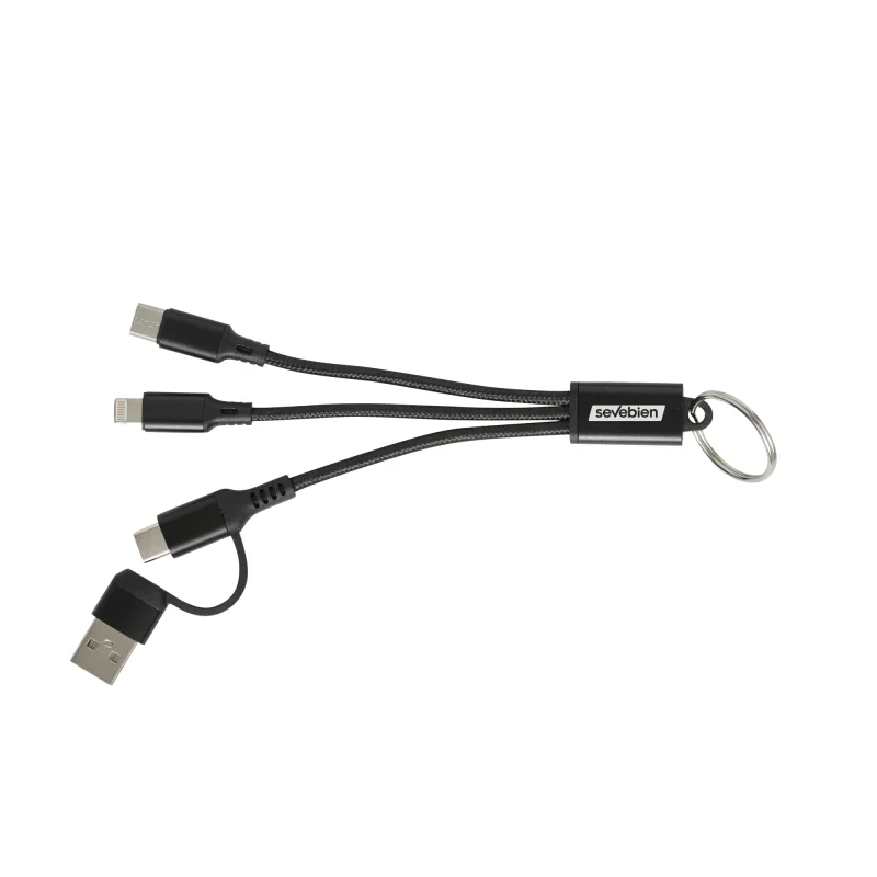 Cable de Carga Unikey Llavero - USB-C y Lightning con logo personalizado - Regalos día del Padre | Exponor - Venta Mayorista de 