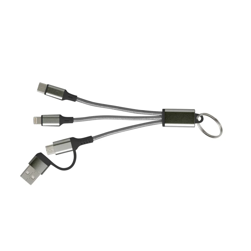 Cable de Carga Unikey Llavero - USB-C y Lightning, Color Gris, vista 6 de 7