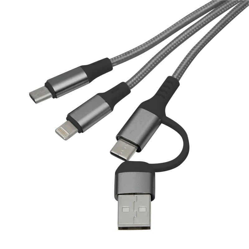 Cable de Carga Unikey Llavero - USB-C y Lightning, Color Gris, vista 7 de 7