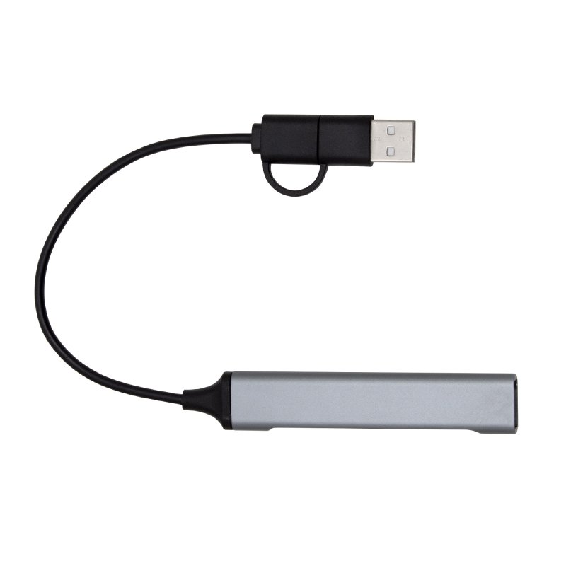 Hub Adaptador Hamel - Multipuerto USB y USB-C con logo personalizado - Regalos día del Padre | Exponor - Venta Mayorista de Adap