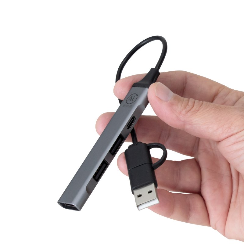 Hub Adaptador Hamel - Multipuerto USB y USB-C con logo personalizado - Regalos día del Padre | Exponor - Venta Mayorista de Adap