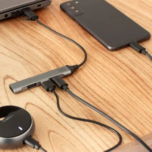 Hub Adaptador Hamel - Multipuerto USB y USB-C con logo corporativo personalizado - Regalos Día del Trabajador 2026 - Venta Mayor