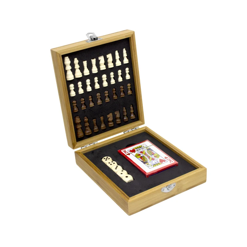 Set de Juegos Pokada - Ajedrez, Póker y Dados con logo personalizado - Regalos día del Padre | Exponor - Venta Mayorista de Hoga