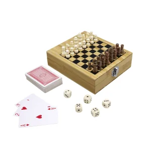 Set de Juegos Pokada - Ajedrez, Póker y Dados con logo corporativo personalizado - Regalos Día del Trabajador 2026 - Venta Mayor