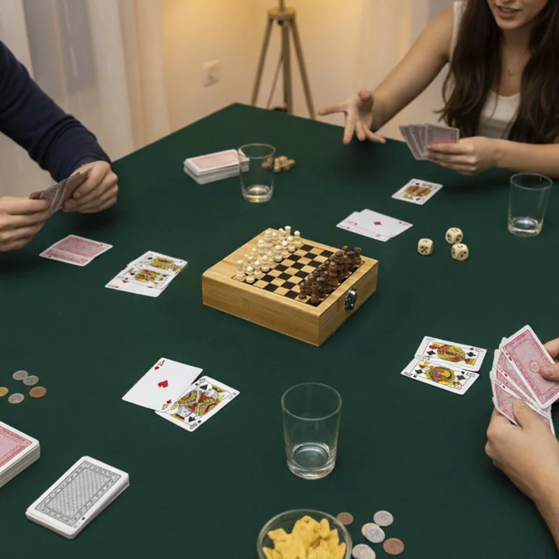 Set de Juegos Pokada - Ajedrez, Póker y Dados con logo personalizado - Regalos día del Padre | Exponor - Venta Mayorista de Hoga