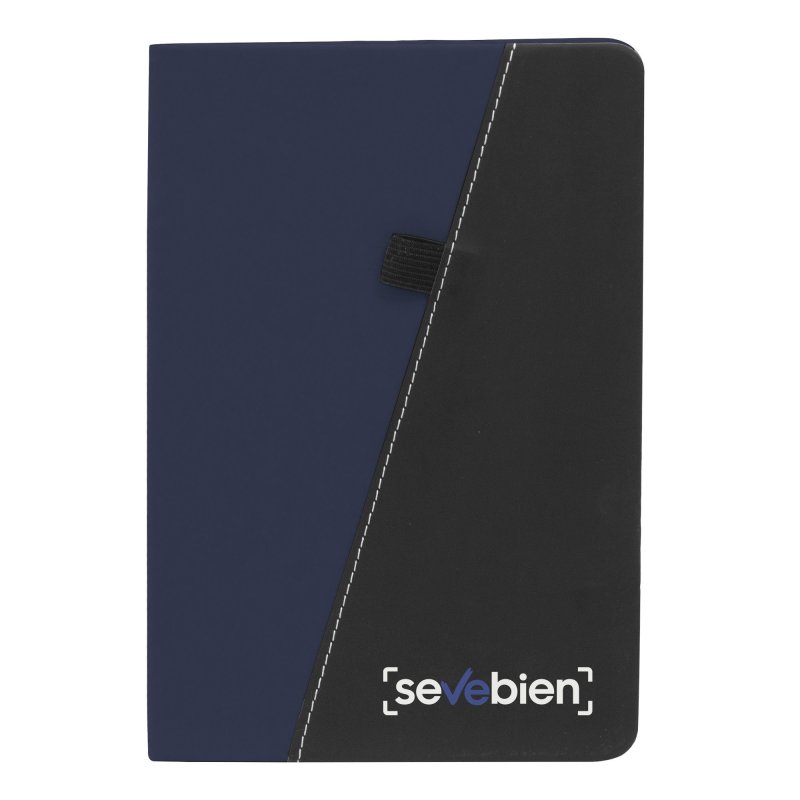 Libreta Trek Bicolor con Portalápices, Color Azul/Negro, vista 3 de 8