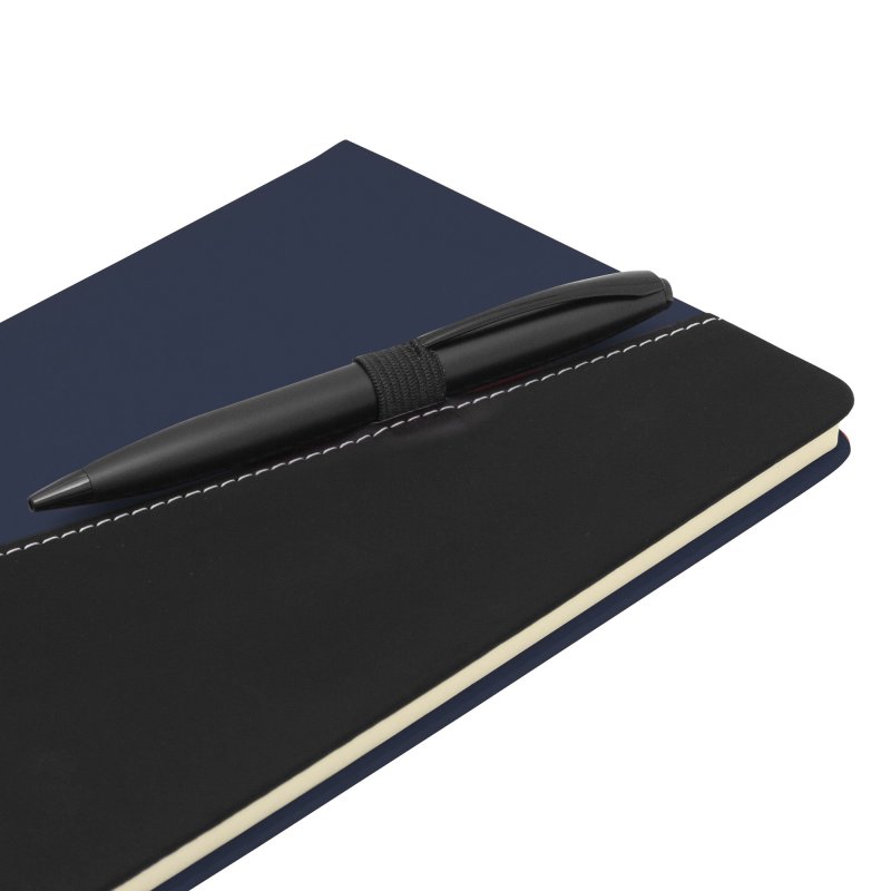 Libreta Trek Bicolor con Portalápices, Color Azul/Negro, vista 6 de 8