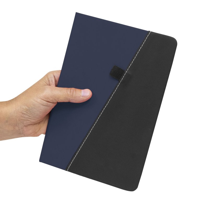 Libreta Trek Bicolor con Portalápices, Color Azul/Negro, vista 8 de 8