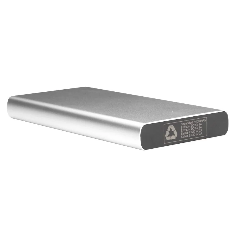 Power Bank Batel 10000mAh Aluminio con Logo |  Regalos Corporativos | Venta por Mayor | ChilePromo