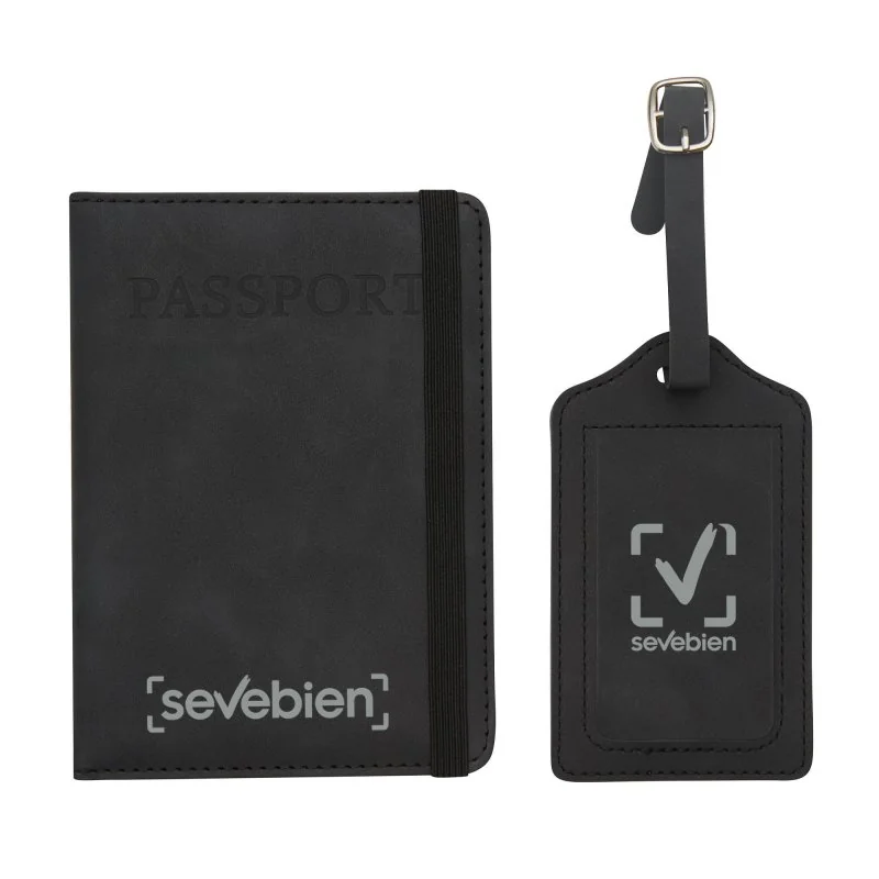 Set de Viaje Volare Gris PU Reciclado con Logo |  Regalos Corporativos | Venta por Mayor | ChilePromo