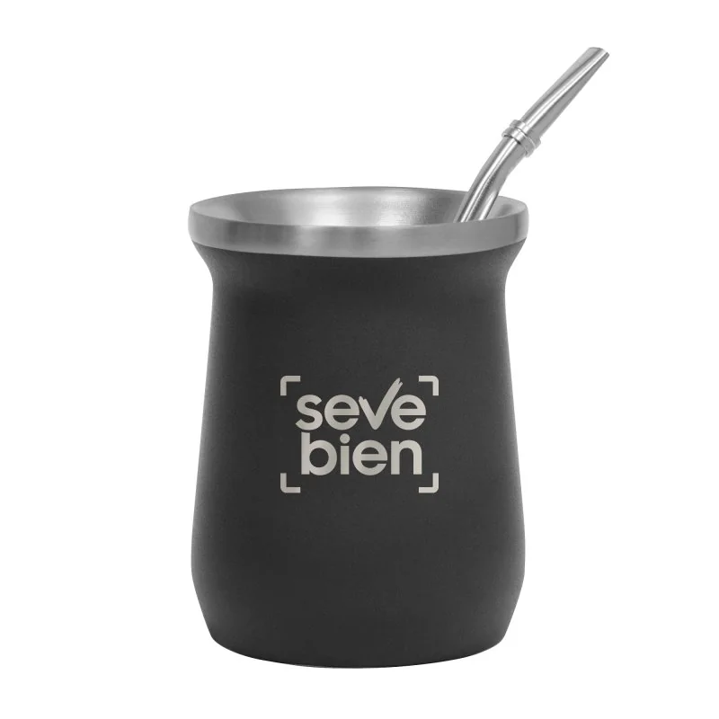 Set de Mate Mat&Enzo Acero Inoxidable 300ml, Color Negro, vista 4 de 9