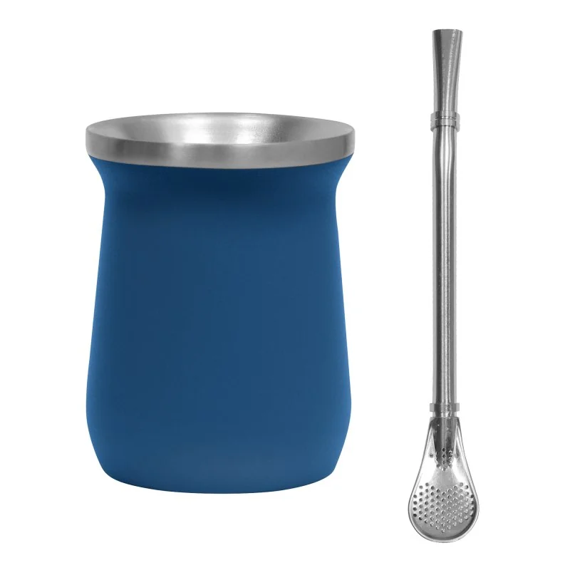 Set de Mate Enzo Acero Inoxidable 300ml, Color Azul, vista 5 de 9