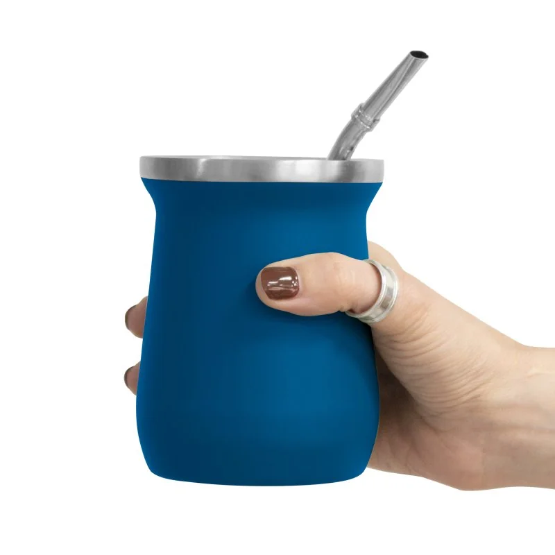 Set de Mate Enzo Acero Inoxidable 300ml, Color Azul, vista 6 de 9