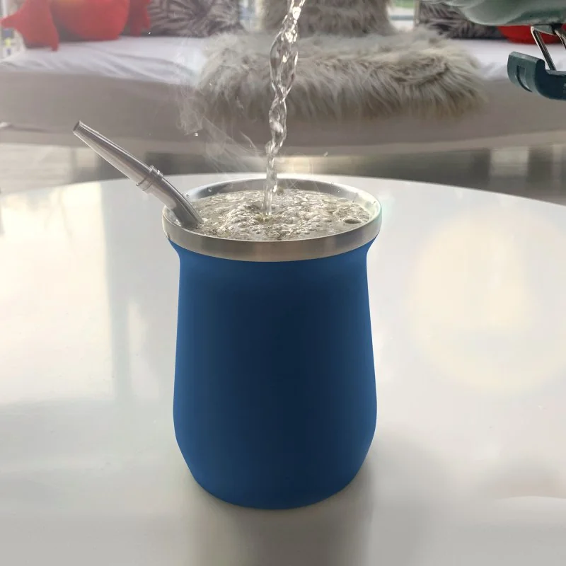 Set de Mate Enzo Acero Inoxidable 300ml, Color Azul, vista 3 de 9
