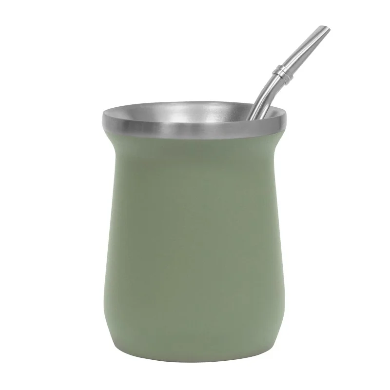 Set de Mate Enzo Acero Inoxidable 300ml, Color Verde
