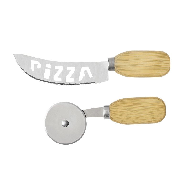 Set de Corte para Pizza Napole de Bambú, Color Natural